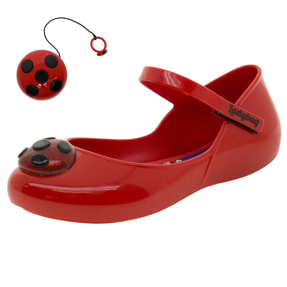 Sapatilha Infantil Feminina Ladybug Vermelha Grendene Kids - 21582 - Clovis  Atacado