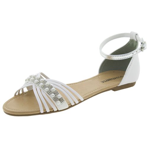 Sandália Feminina Rasteira Branca Via Marte - 1720203 - Clovis Atacado