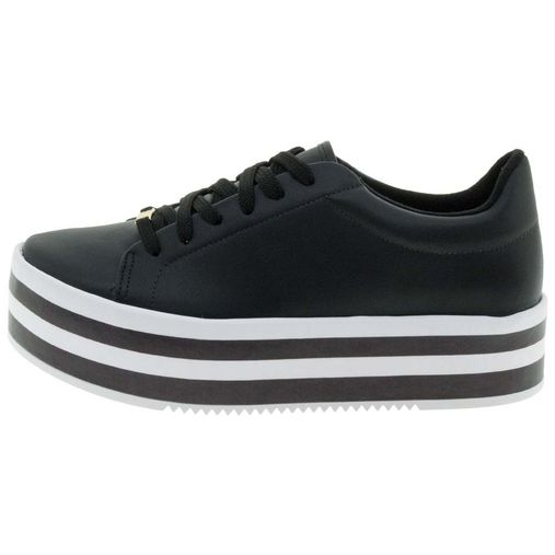 Tênis Feminino Sola Alta Preto - 1298100 - Clovis Atacado