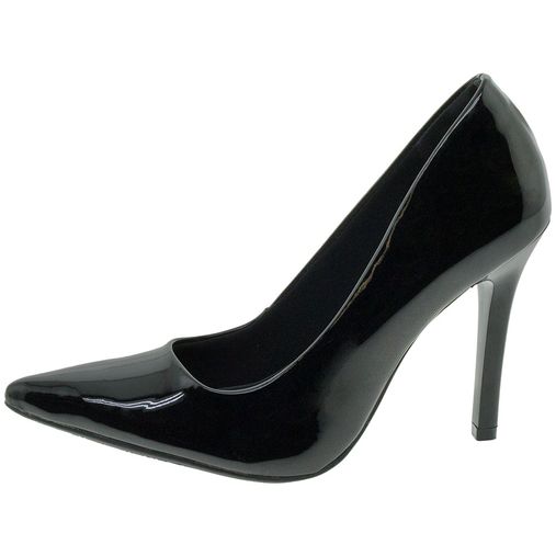 scarpin via marte preto verniz