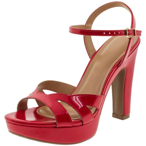 sandália de salto alto vermelha