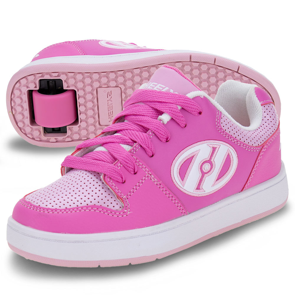tênis de rodinha rosa