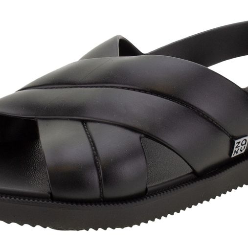 Sandália Feminina Lucky Preto Zaxy - 18196 Atacado - Clovis Atacado