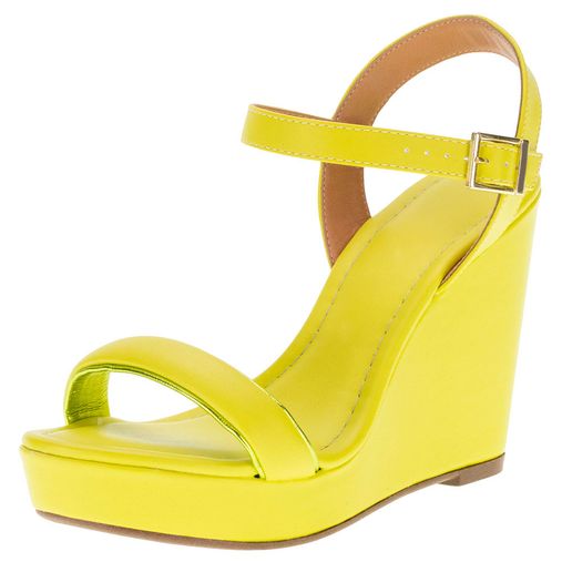 Sapato store anabela amarelo