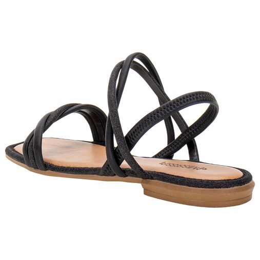 Sandália Feminina Flat preto Mississipi - MI592 Atacado - Clovis