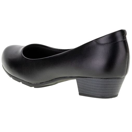 Sapato fashion feminino salto baixo preto modare