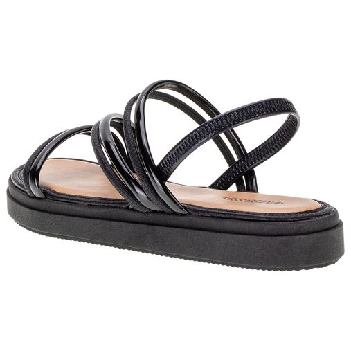 Sandália Feminina Flat preto Mississipi - MI592 Atacado - Clovis