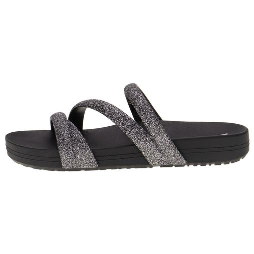 Sandália Feminina Flat Glitter Preto Zaxy - 18956 Atacado - Clovis