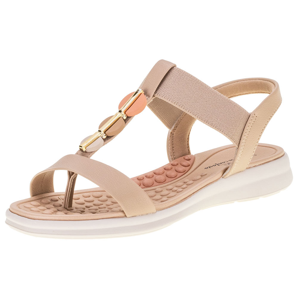 Sandália Feminina Flat Modare 7174109 Bege Atacado - Clovis Atacado